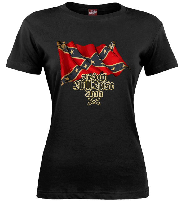 The South Will Rise Again black ladies t-shirt