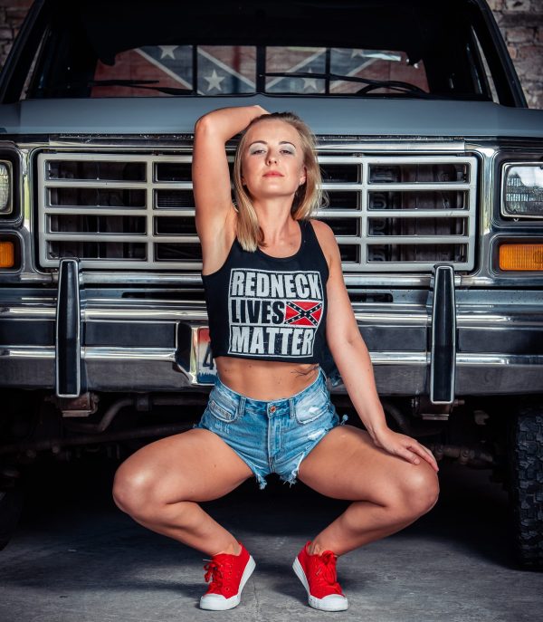 Redneck Lives Matter black ladies tank top - Image 4