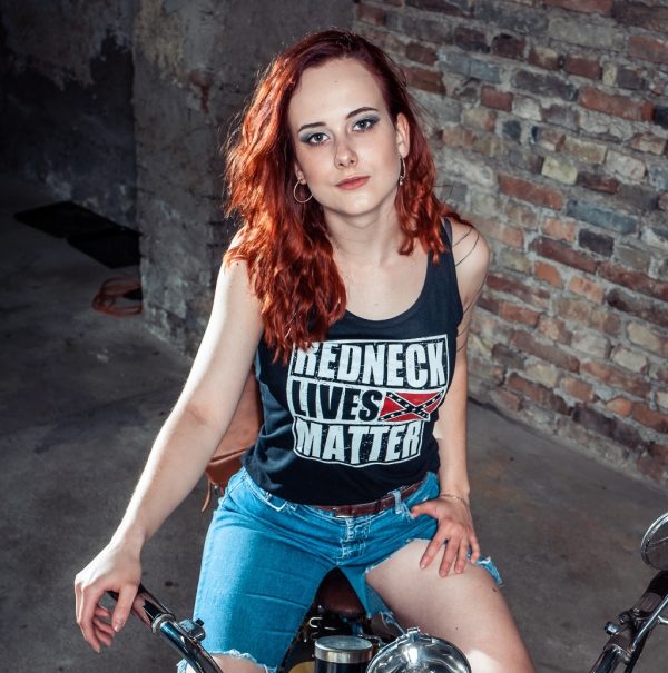 Redneck Lives Matter black ladies tank top - Image 2